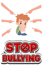 vector illustration about stop bullying at school on a transparent background