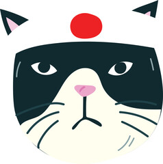 Vector illustration of a cartoon cat face.