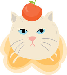 Vector illustration of a cartoon cat face.