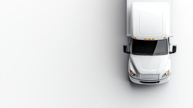 White delivery van close-up, isolated on white background, minimalistic design perfect for logistics or courier service advertisements
