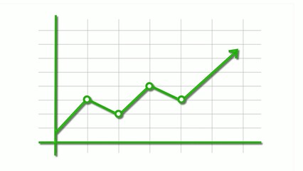 Green Line Graph Showing Upward Trend