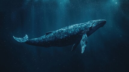 Fototapeta premium Cosmic Whale Swimming Through the Starry Night Sky