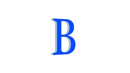 3D Blue Letter B on White Background