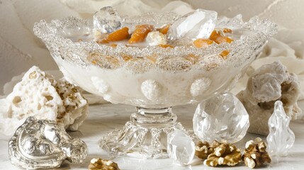 A delicious serving of gajar ka halwa, featuring grated carrots cooked in milk and garnished with nuts.
