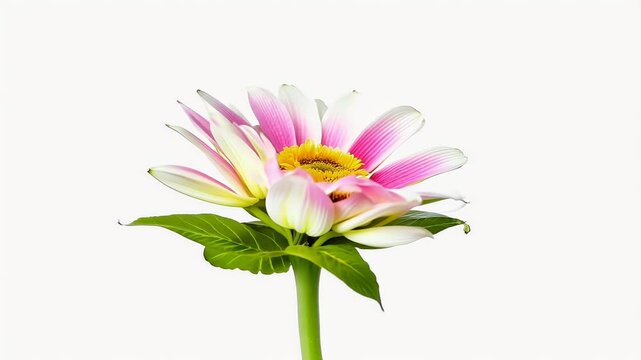 Timelapse footage pink white Gerbera flowers growing blooming presented 4K resolution PNG alpha transparency channel olated clean background yellow plant flower time lapse blossom asteraceae