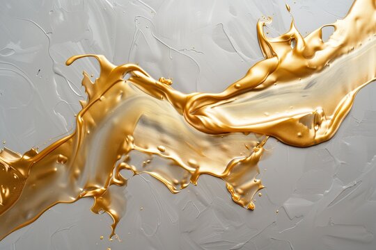 Adding oil or gold liquid on gray surface