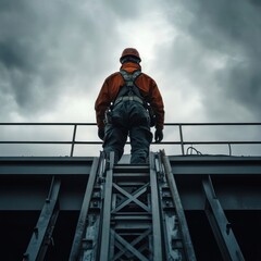Worker on a Ladder