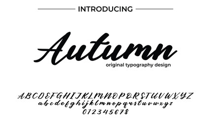 Autumn Font Stylish brush painted an uppercase vector letters, alphabet, typeface