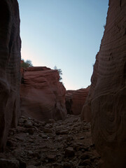Wire pass canyon at Buckskin Gulch entrance in the evening