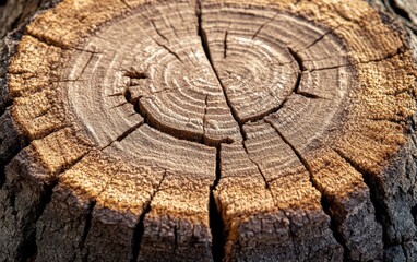 Fototapeta premium Tree Bark Texture: Rough, cracked bark with deep grooves and natural textures covering a tree trunk. 