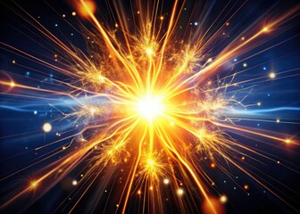 Fototapeta premium Close-Up of Bright Light Beam with Sparks Flying in a Dynamic Display of Energy and Innovation