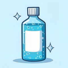 Winter nasal spray in blue bottle.