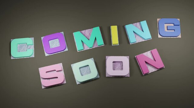 Coming Soon 3D Typography Animation Text