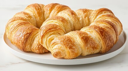 Artisan round croissants with a perfect balance of crisp and crumbly golden brown perfection.