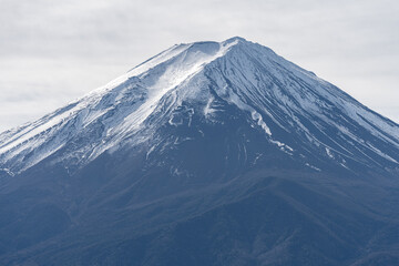 Snow-Capped Mountain Viewed on Cloudy Day