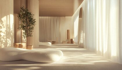 Fototapeta premium Minimalist and unique interior design in the house