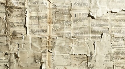 High-Resolution Newspaper Texture Background with Vintage Newsprint Effect, Perfect for Retro Design, Typography, and Distressed Print Projects