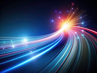 Fototapeta premium Fast Fiber Optic Internet Speed Concept - Minimalist Photography, High-Speed Connectivity, Digital Communication, Technology Innovation, Data