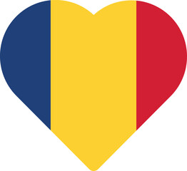 Fototapeta premium Heart shaped national flag of the European country of ROMANIA
