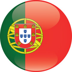 Obraz premium Sphere shaped national flag of the European country of PORTUGAL