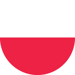 Circle shaped national flag of the European country of POLAND