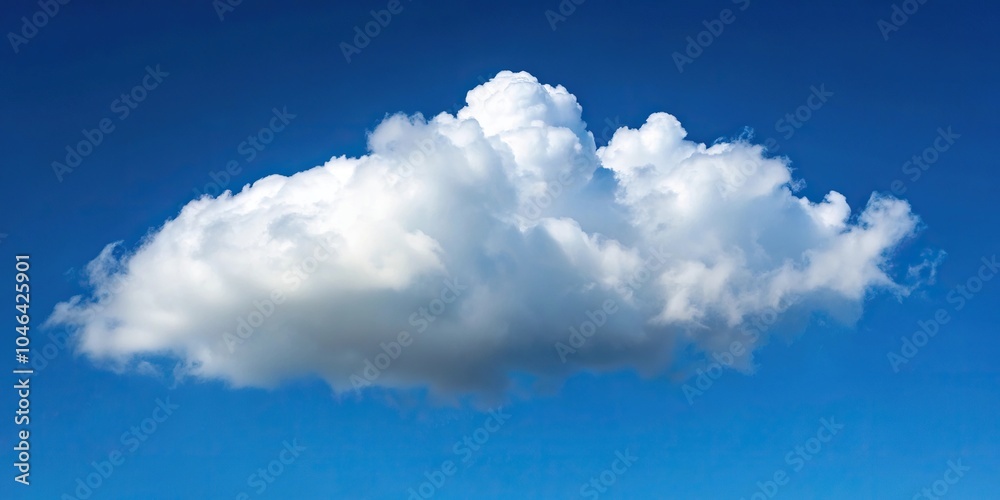 Wall mural white stretched cloud in the blue sky background with diagonal texture, tilted angle