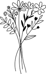 Flower doodle on white background. Vector illustration.