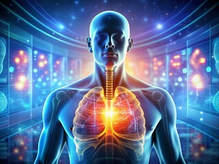 "Innovative Human Lungs Technology - Cutting-Edge Medical Silhouette"