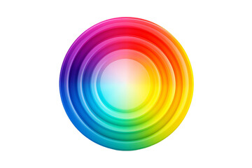 Vibrant Rainbow Concentric Circles Abstract Art