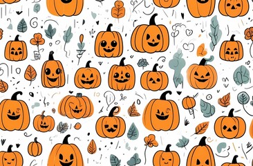 Fototapeta premium Halloween pumpkin set