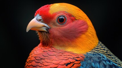 Fototapeta premium A vibrant close-up of a colorful bird showcasing its plumage.