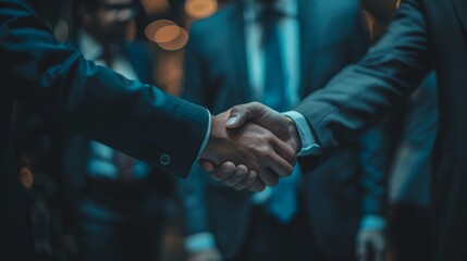 Businessmen Shaking Hands in a Corporate Setting