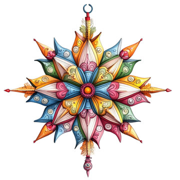 Philippine Christmas parol lantern illustration, isolated in white 