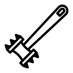tenderizer icon in outline style. Line art