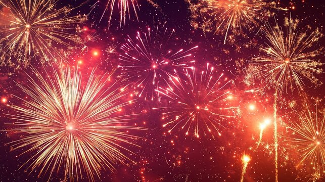Feuerwerk Hintergrund, buntes Feuerwerk am Himmel 