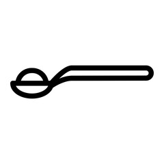 Tea spoon icon in outline style. Line art