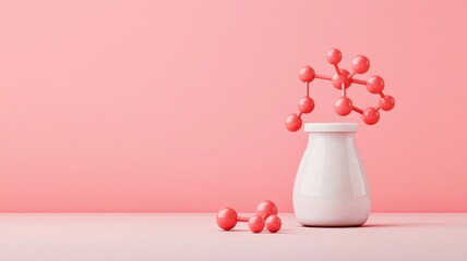 Phenylalanine molecule rendered in 3D, representing its role in producing neurotransmitters and regulating mood, Phenylalanine molecule, Mood and mental health