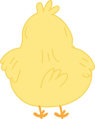 Cute chicken cartoon on white background. Vector illustration.