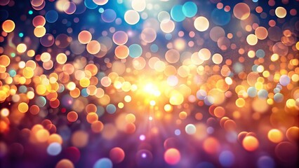Symmetrical abstract bokeh lights against soft focus blurred background