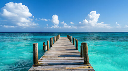 Fototapeta premium Serene ocean pier