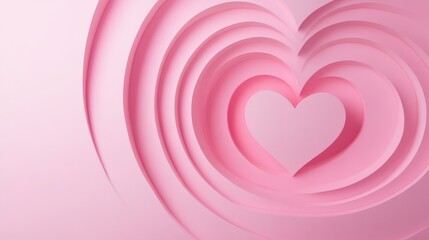 Photo of, Pink background with concentric hearts for design, banner template