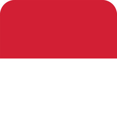 Button shaped national flag of the European country of MONACO