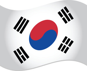 South Korea Country Flag 3D Vector
