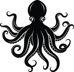 Obraz premium Octopus Silhouette Vector | Marine Life Illustrations for Ocean-Themed Designs