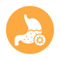 Stomach Cancer vector Glyph Cricle Design icon. Cancer Symbol on White background EPS 10 File