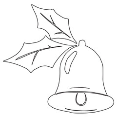 Bell silhouette line christmas decoration christmas annual event decoration illustration
