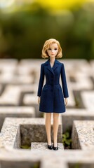 Fototapeta premium Fashion doll in a stylish outfit on an artistic background.