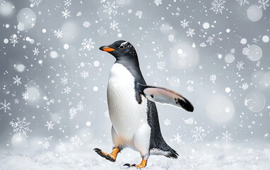 Obraz premium penguin on the snow