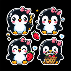 Vector sticker of Penguin Collection 2