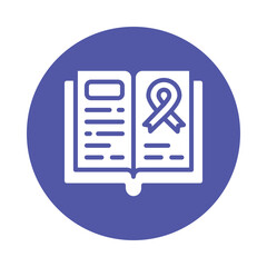  Cancer Treatment Book vector Glyph Cricle Design icon. Cancer Symbol on White background EPS 10 File